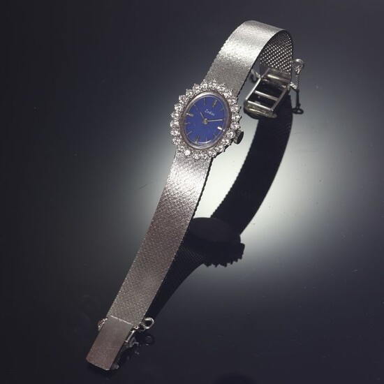 18 kt. White gold - Zodiac wrist watch, Vintage 1970's Seventies - Diamonds, Total diamond weight 2.16 crt - Natural (untreated)