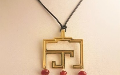 18 kt. Yellow gold - Necklace Ruby