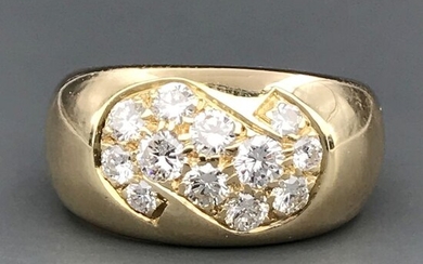 18 kt. Yellow gold - Ring - 1.24 ct Diamonds