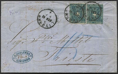 1861, Toscana, lettera scritta a Catania il 28 dicembre 1860 per Trieste