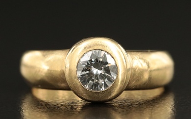 18K 0.55 CT Diamond Bezel Set Solitaire Ring