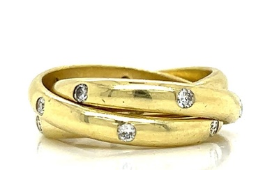 18K Yellow Gold 0.50 Ct. Diamond 3-Band Ring