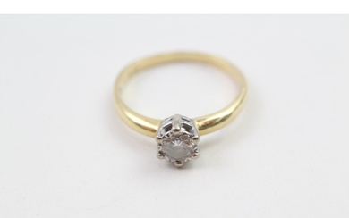 18ct gold round brilliant cut diamond solitaire ring (3.3g) ...