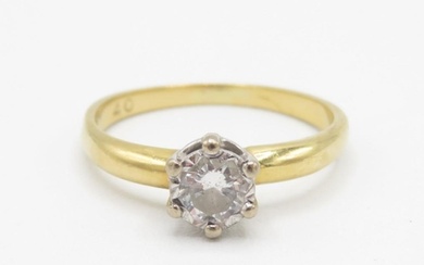 18ct gold round brilliant cut diamond solitaire ring (3.3g) ...