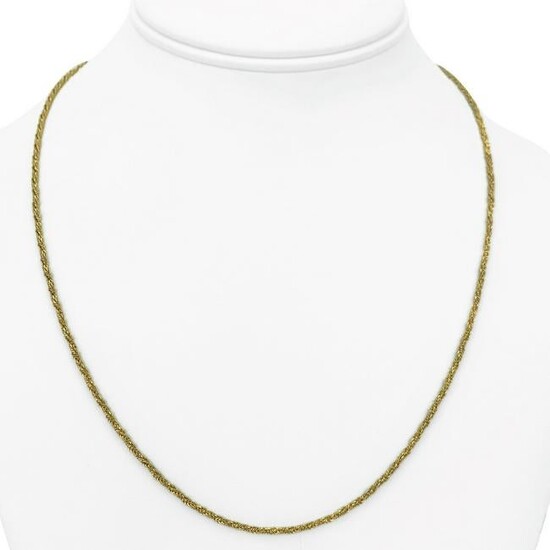 18k Yellow Gold Valor 1.5mm Thin Twisted Rope Chain