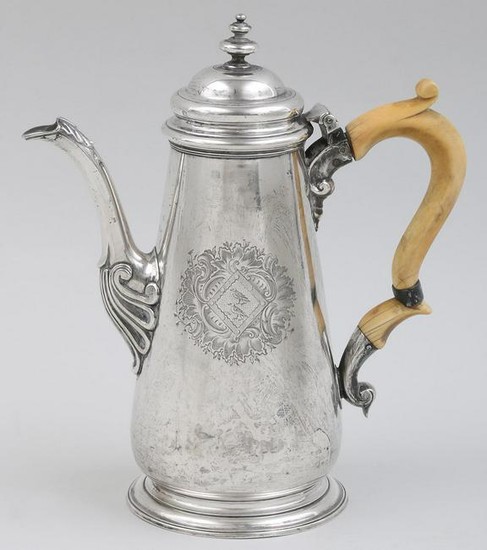 18th century English sterling silver coffee pot