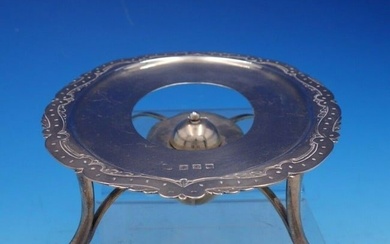 1902 Scottish Silver Oval Warming Stand with Burner and Chased Border