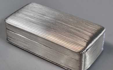 19th century, probably Dutch, ribbed silver snuff box of rec...
