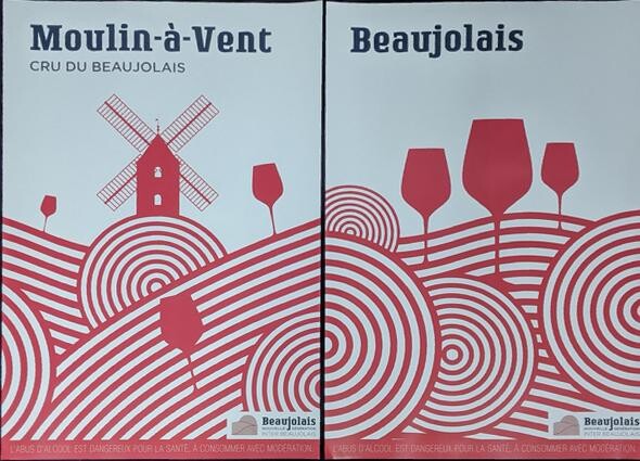 2 Beaujolais wine posters, 30cm x 48cm
