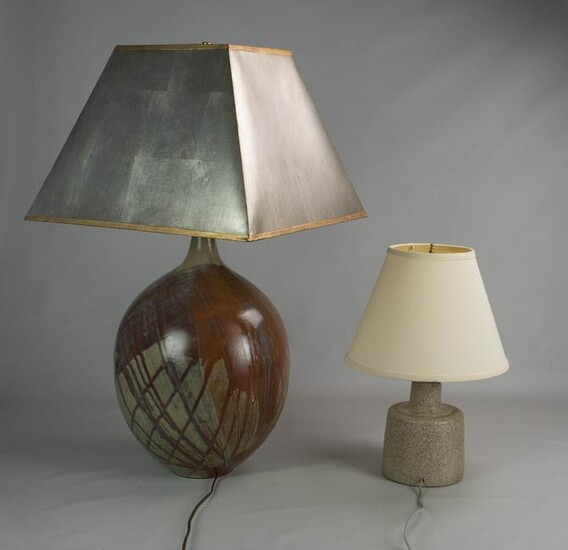 (2) Studio Pottery Lamps