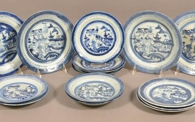 22 Various Canton Oriental Porcelain Plates.