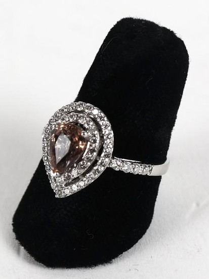 GIA Pink Sapphire & Diamond Ring