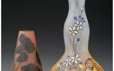 27187: Two French Glass Vases, early 20th century Marks