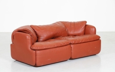 ROSSELLI ALBERTO (1921 1976) Sofa. Metal and leath…