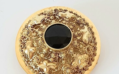 14 kt. Gold - Brooch Garnet