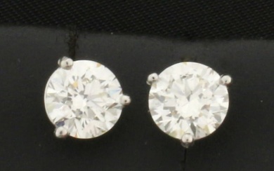 2ct GIA Certified Diamond Stud Earrings in Platinum Settings
