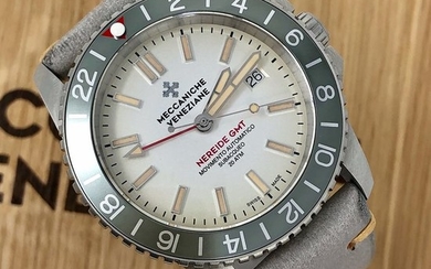 Meccaniche Veneziane - Automatic Watch Nereide GMT 2.0 with Extra Rubber Strap - Basalto Crema - Men - BRAND NEW