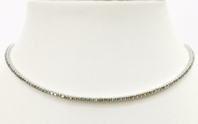 3.02 ct vs fancy mix color diamonds necklace choker also worn as a bracelet - 14 kt. White gold - Necklace Diamond - Diamonds, AIG Certified No Reserve