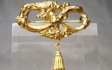 Victorianische Schlangenbrosche - 14 kt. Yellow gold - Brooch - 0.30 ct Garnet