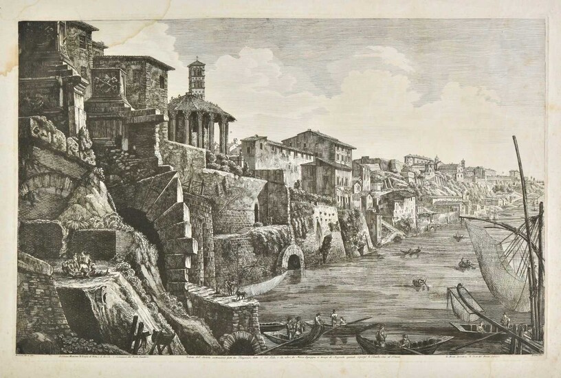 Rossini (Luigi). Four etching of Rome. 1823