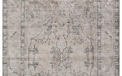 6 x 9 Persian Distressed Vintage Hand-knotted Rug Faded Light Gray Semi-Antique