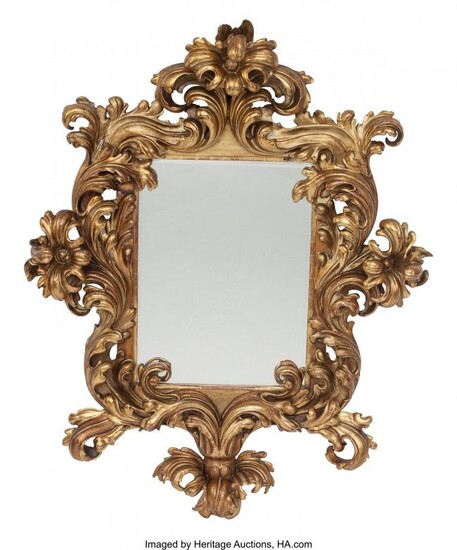 61087: An Italian Rococo-Style Carved Gilt Wood Mirror