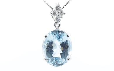 7.64ct Aquamarine and Diamond Pendant