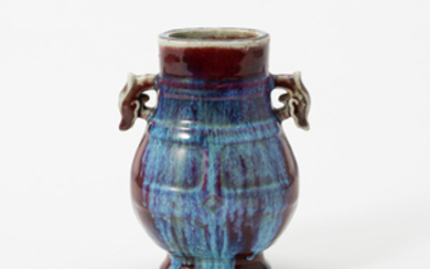 A Chinese flambé-glazed vase, hu