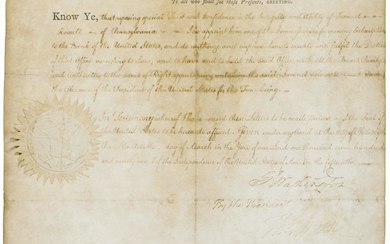 Establishing the First Bank of the United States, GEORGE WASHINGTON & THOMAS JEFFERSON, 25 FEBRUARY 1791