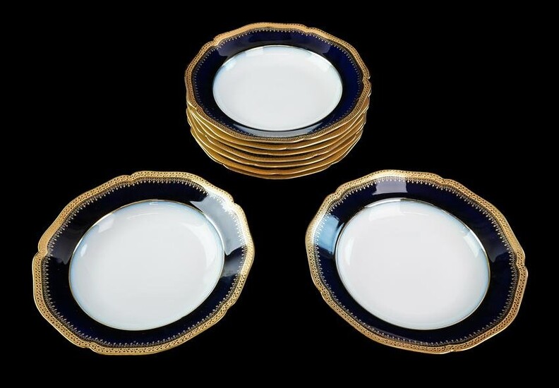9 Limoges Elite Works Cobalt Soup bowls