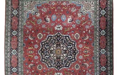 9' x 12' Red Hunting Poems Persian Rug 23398