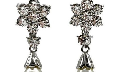 925 Sterling Silver Flower Pearl Earrings