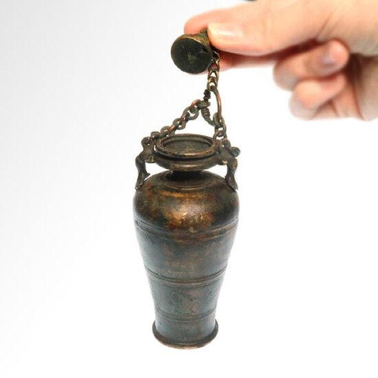 Roman Bronze AthleteÕs Aryballos Oil Flask, Complete