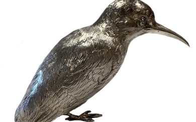 A 20th century German metalwares silver model of a kingfisher