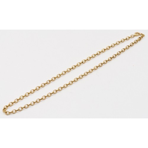 A 9ct gold belcher link chain, 50cm, 20.8gm.
