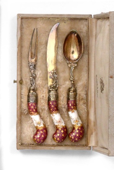 A Cased Victorian Silver-Gilt Christening-Set, by Francis Higgins, London, 1867...