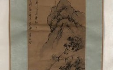 A Chinese Ink Painting Hanging Scroll By Xu Gu