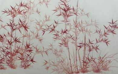 A Chinese Painting of Red Bamboo