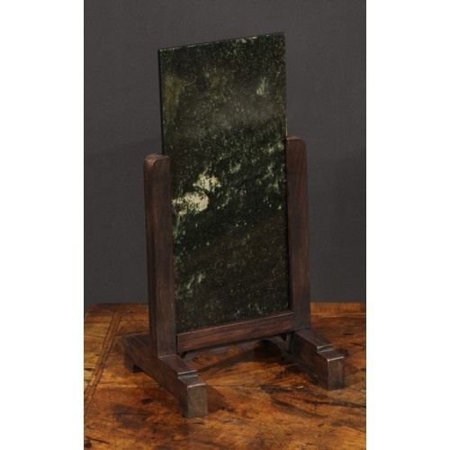 A Chinese table screen, the rectangular green marble banner ...