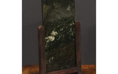 A Chinese table screen, the rectangular green marble banner ...