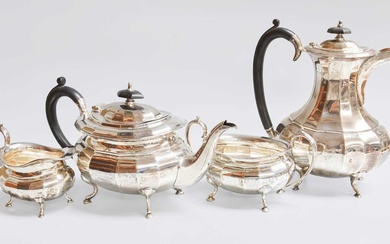 A Four-Piece George V and Edward VIII Silver Tea-Service, The...