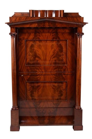 A French flame mahogany wardrobe