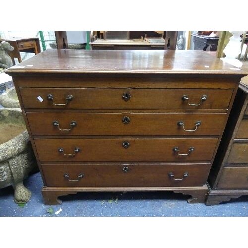 A Georgian oak Chest of Drawers, with four graduated long dr...