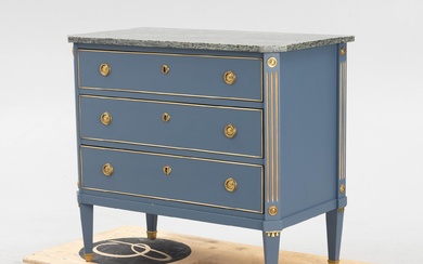 A Gustavian style chest of drawers, mid 20th Century.