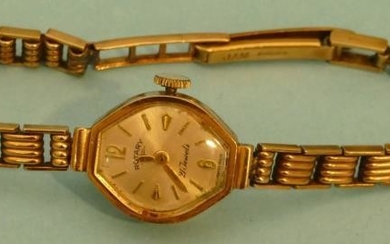 A Ladies Rotary 9ct Gold Wristwatch with matching strap...