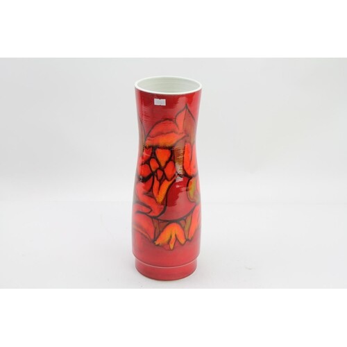 A Large Poole Pottery Delphis Vase decorated in Red, Orange ...