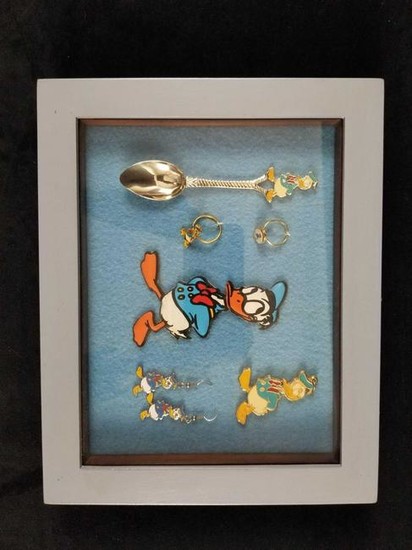 A Lot of 6 Vintage Donald Duck Framed Collectables