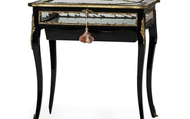 A Napoleon III Style Ebonized and Boulle Marquetry