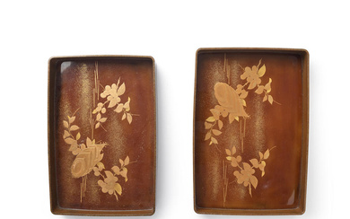 A PAIR OF LACQUER TRAYS Meiji (1868-1912) or Taisho (1912-1926)...