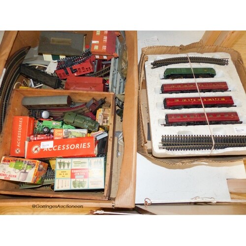 A Playcraft BR D6100 model train set and a collection of oth...